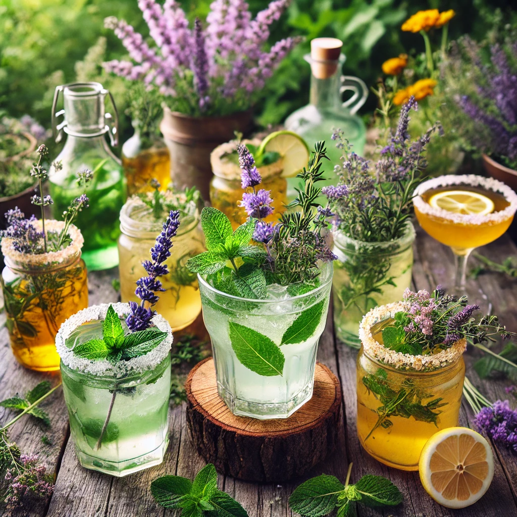 Kräuter-Smoothie-Rezepte mit frischem Grün und Bio-Kräutern Erfrischungsetränke mit frischem Kräutern und Blüten